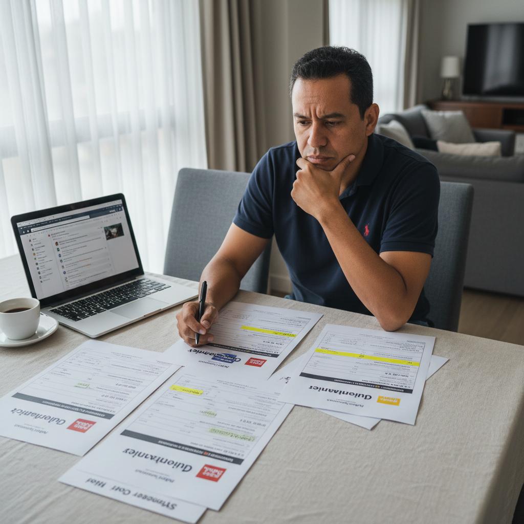 Propietario comparando cotizaciones de instaladores solares